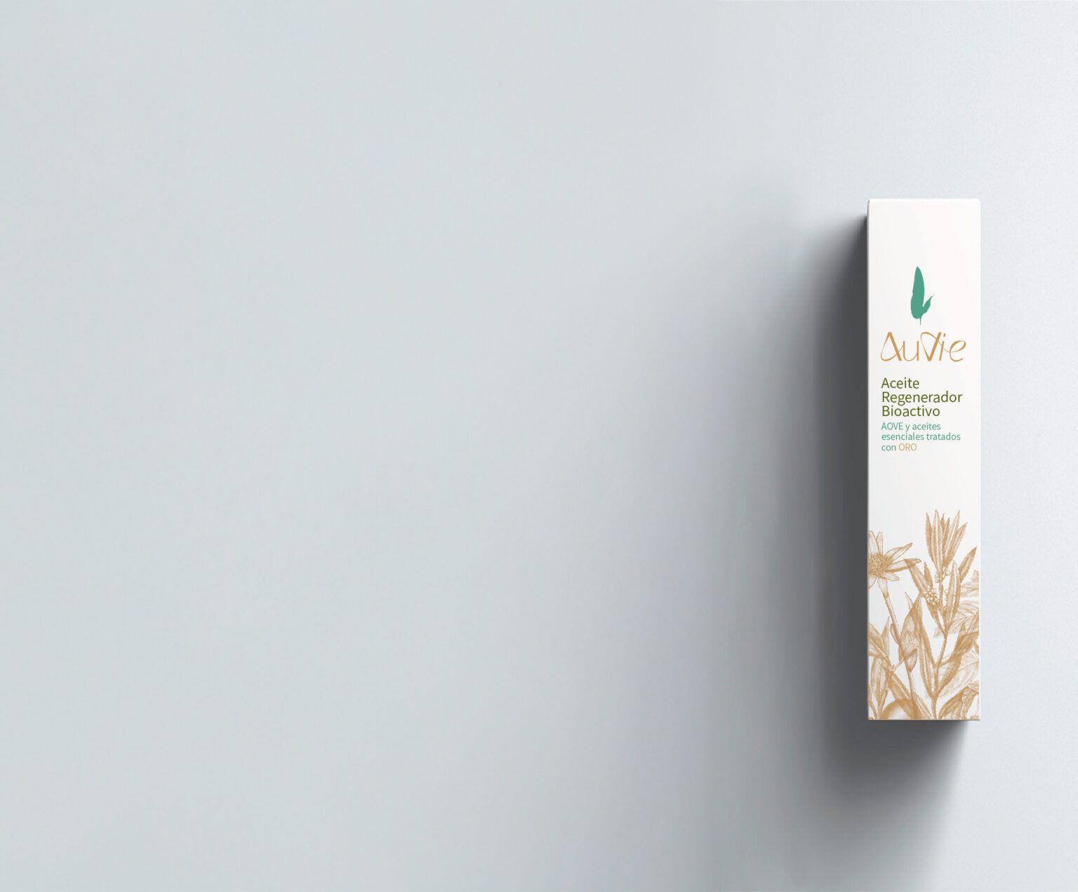 caja auvie diseño etiqueta aceite esencial regenerador veralidad studio diseño packaging