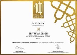 MEJOR DISEÑO GAMA RETAIL evooleum packaging awards oleo olivia ORO veralidad studio