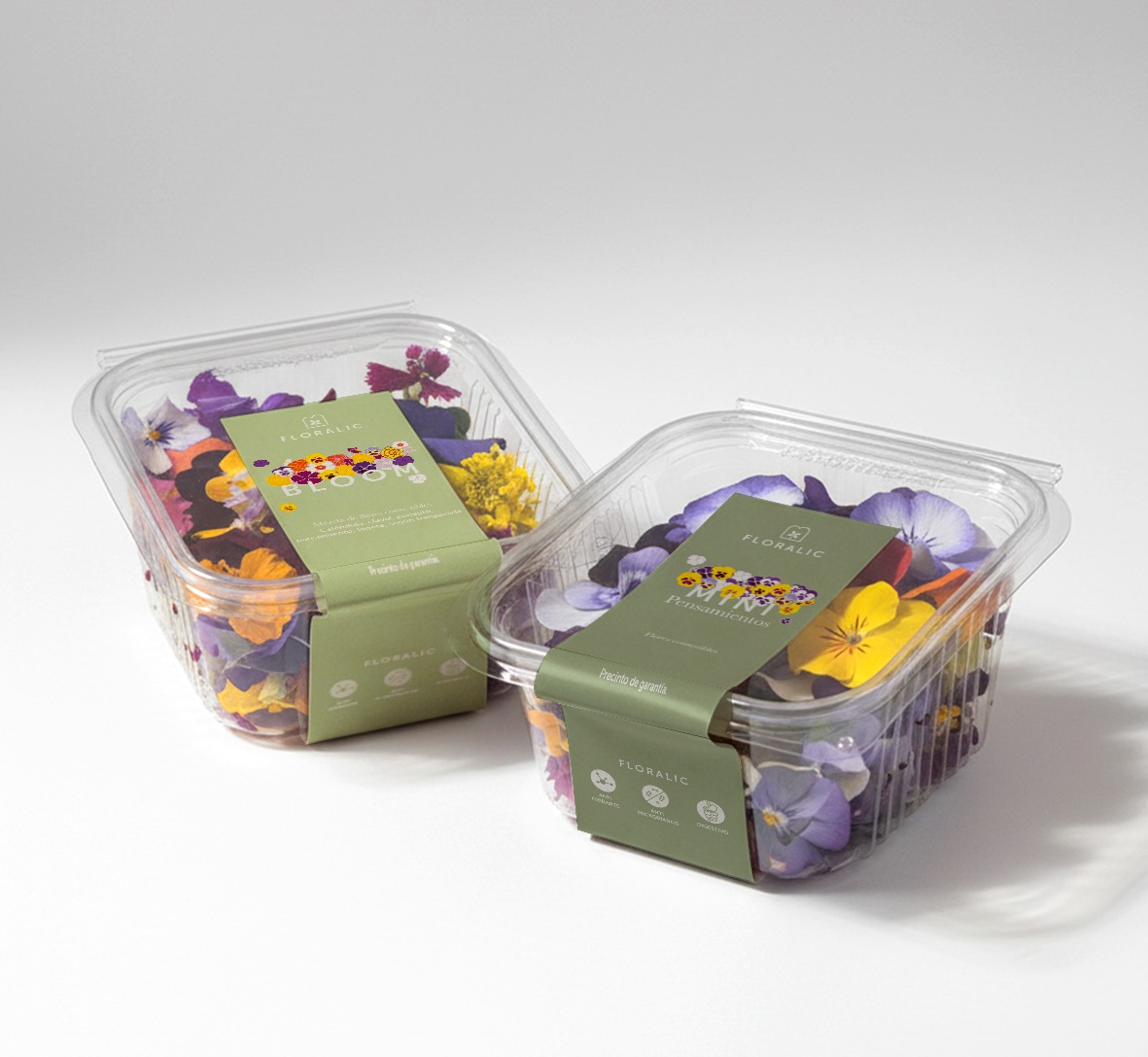 etiqueta floralic diseño packaging veralidad estudio flores comestibles naturales