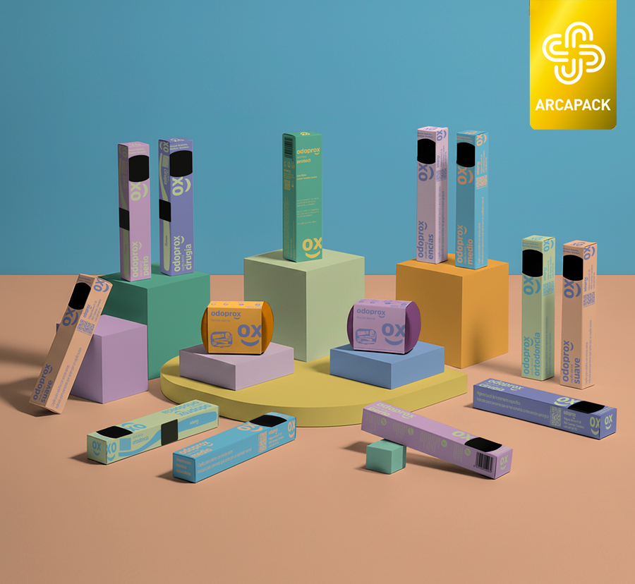 odoprox diseño packaging rebranding arcapack premio estudio cantabria farma pharma diseño veralidad studio